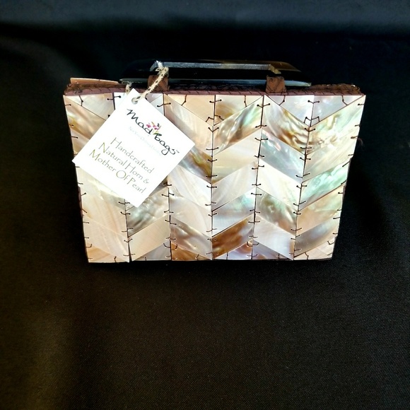 NWT Vintage Handmade Mother of Pearl Handbag - Picture 2 of 3